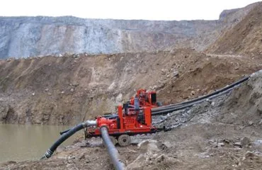 Heavy duty PVC hose with pump for quarry dewatering