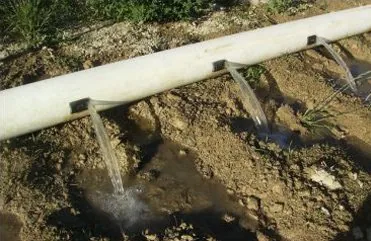 Rigid PVC pipe water line installation